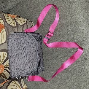 Lululemon Athletica Black and Gray Crossbody Bag Sporty Design